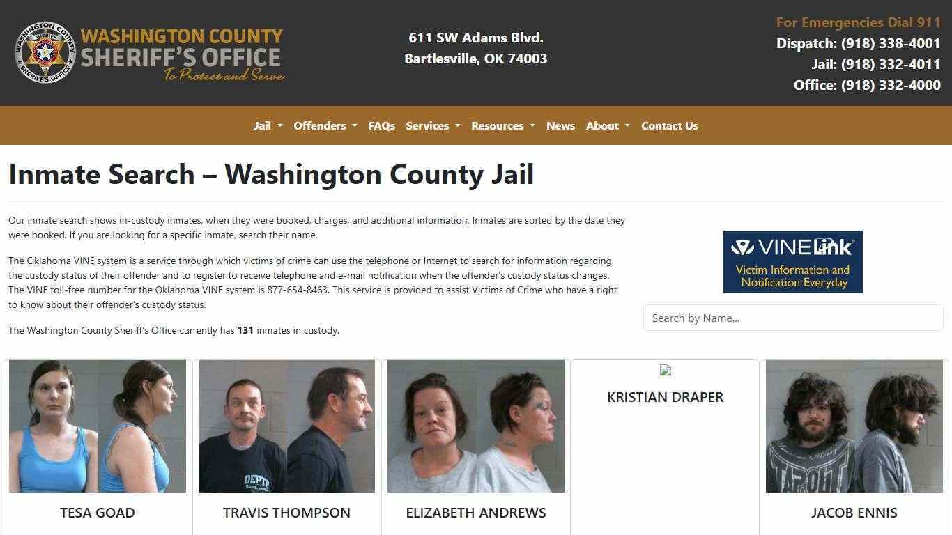 Inmate Search | Washington County Sheriff's Office