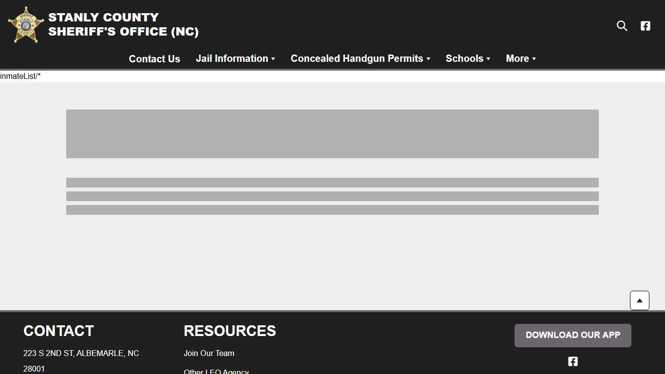 Inmates | Stanly County Sheriff’s Office NC